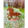 Piękna FIGURKA OGRODOWA OZDOBA RUSTYKALNA KOŃ 30cm na podstawie corten rdza