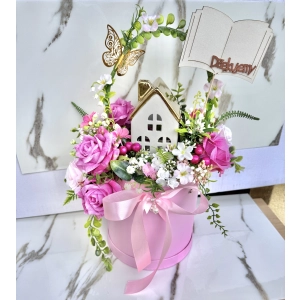 Prezeny dekoracja kwiaty sztuczne koperta 35cm Flowerbox