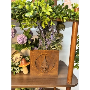 DONICZKA Osłonka Na Donice Metalowa RUSTYKALNA efekt corten na balkon 15x15cm