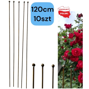 PALIK TYCZKA DO ROŚLIN 120CM PODPORA POMIDORÓW KWIATY METALOWA SOLIDNA 10SZT