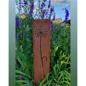 Panel ogrodowy parawan dekoracyjny metal patyna 120cm Dmuchawiec Czosnek
