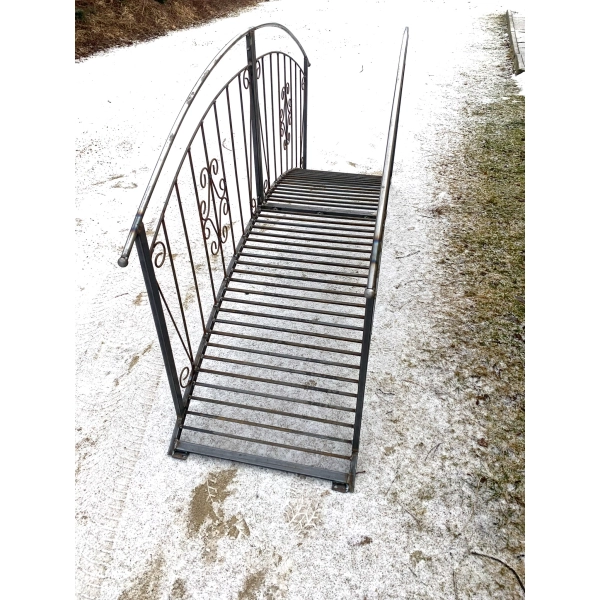 Most ogrodowy z metalu mostek vintage dekoracja do ogrodu i stawu długość 240cm