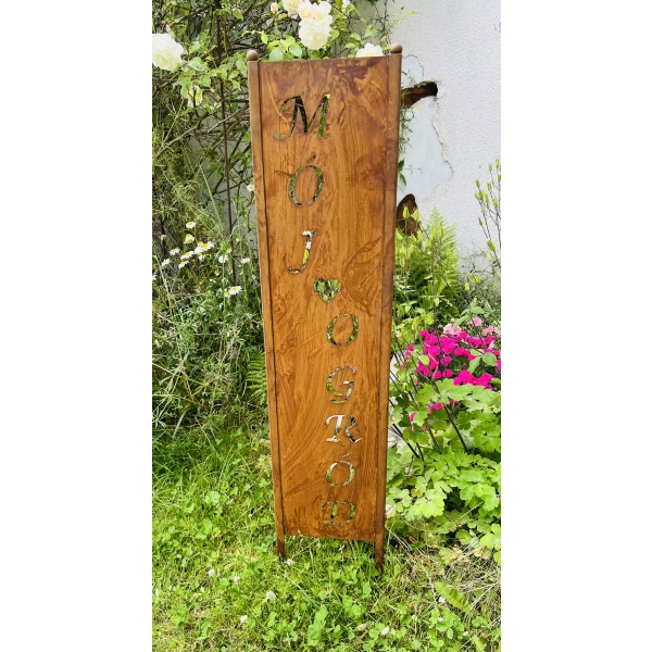 Panel ogrodowy parawan dekoracyjny metal patyna 120cm ,,Mój Ogród”
