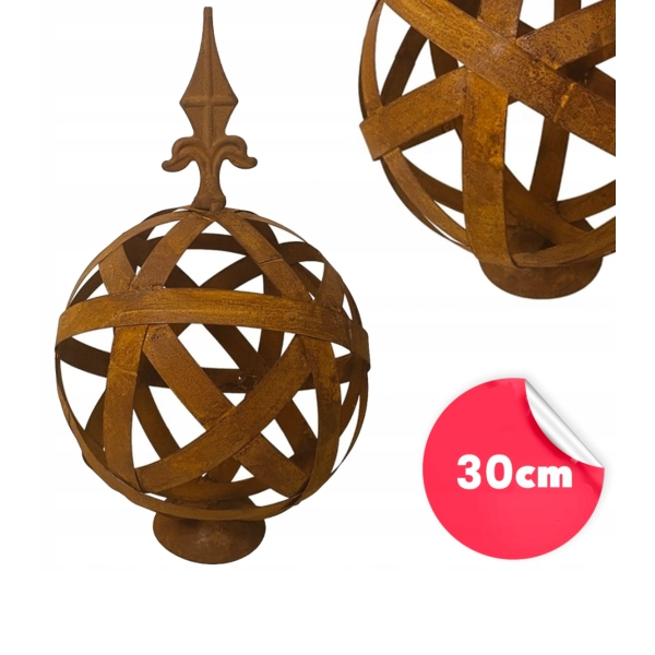 Kula dekoracyjna rustykalna 30cm ze Szpicem na podstawie - ogród taras