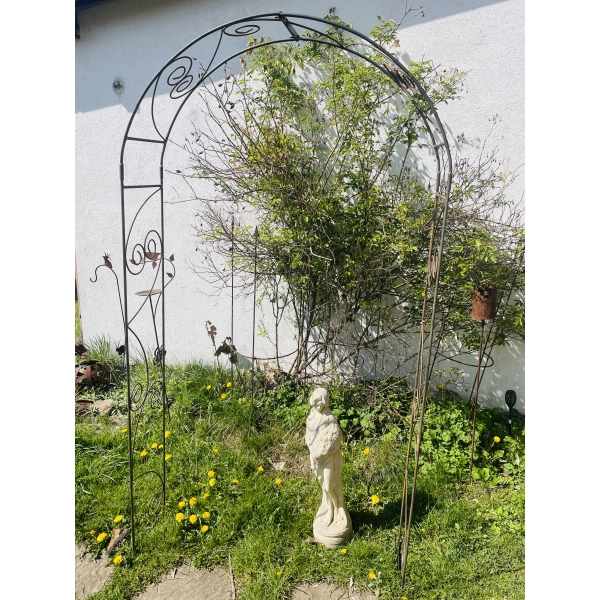 Pergola metal LUCK DESIGN łuk szerokość 120cm wysokość 230 cm + 4× Haczyk haki metalowy DO MOCOWANIA DO ZIEMI 30cm