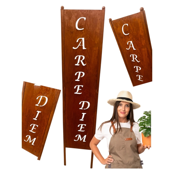 Panel ogrodowy parawan dekoracyjny metal patyna 120cm Carpe Diem