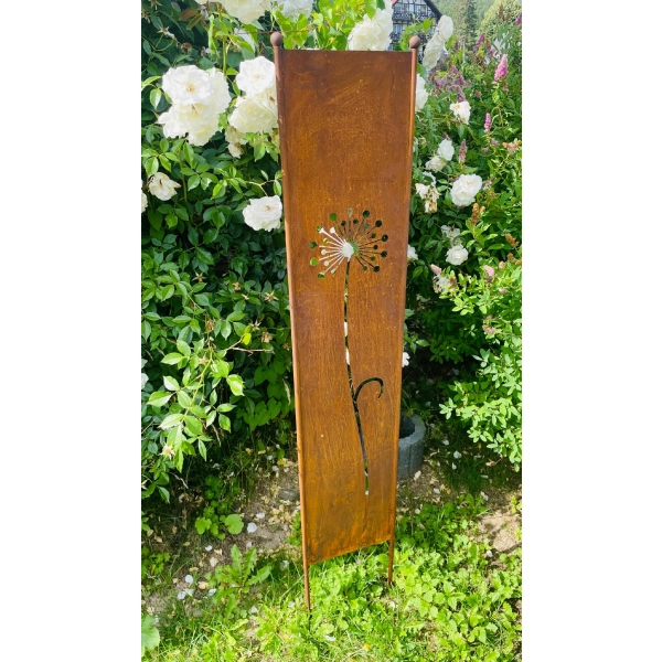 Panel ogrodowy parawan dekoracyjny metal patyna 180cm Dmuchawiec