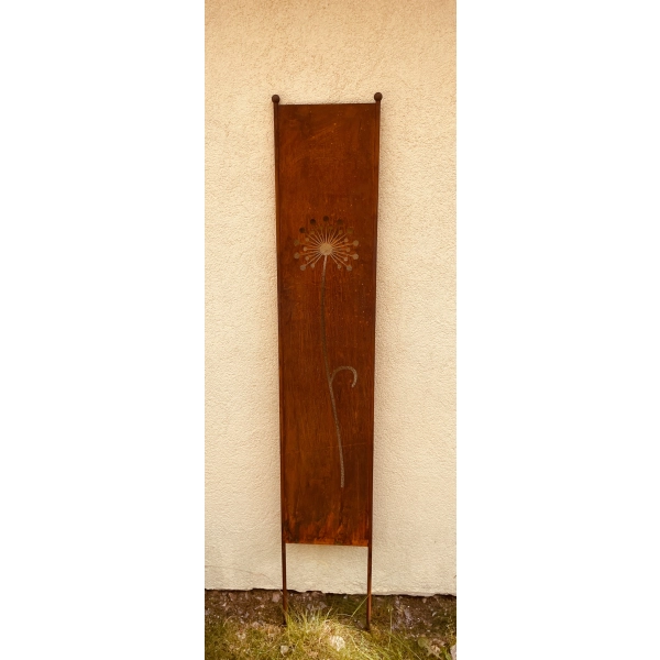 Panel ogrodowy parawan dekoracyjny metal patyna 180cm Dmuchawiec