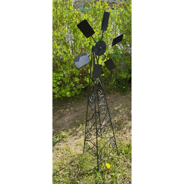 Wiatrak ogrodowy metalowy solidny podpora podpórki Jakość PL czarny 140cm