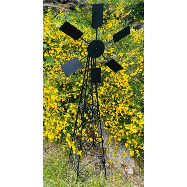 Wiatrak ogrodowy metalowy solidny podpora podpórki Jakość PL czarny 140cm