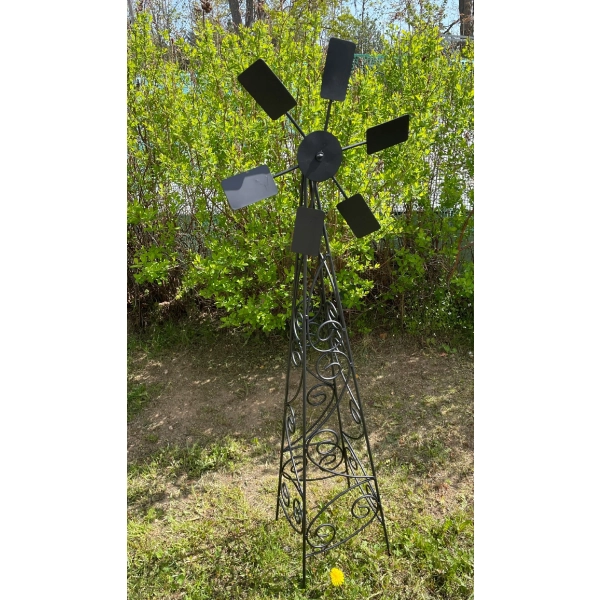 Wiatrak ogrodowy metalowy solidny podpora podpórki Jakość PL czarny 140cm