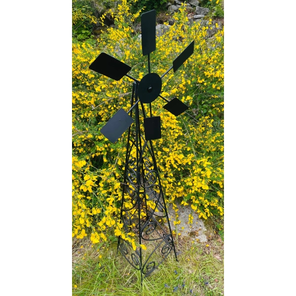 Wiatrak ogrodowy metalowy solidny podpora podpórki Jakość PL czarny 140cm