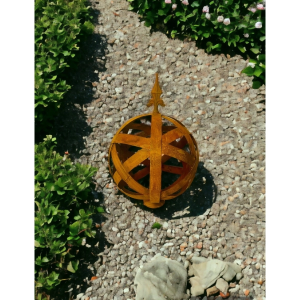 Kula dekoracyjna rustykalna 30cm ze Szpicem na podstawie - ogród taras