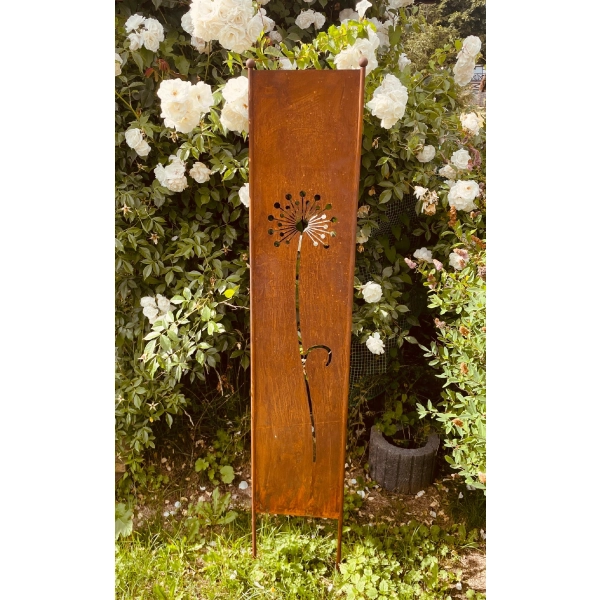 Panel ogrodowy parawan dekoracyjny metal patyna 180cm Dmuchawiec