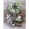 Pisanka Wielkanoc Zajączek loft ozdoba figurka metalowa jajko patyna H28cm