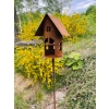 Wyjątkowy Karmnik na piku 120cm domek dla ptaszków rustykalny ogród ozdoba