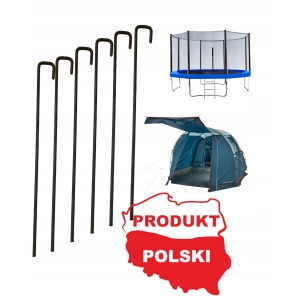 Kotwy kotwa haki metalowe DO MOCOWANIA montażu trampoliny huśtawki namiotu 6szt