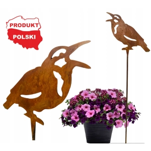 Piękny kruk na piku dekoracja figurka 60cm ogród doniczka ozdoba RUSTYKALNA