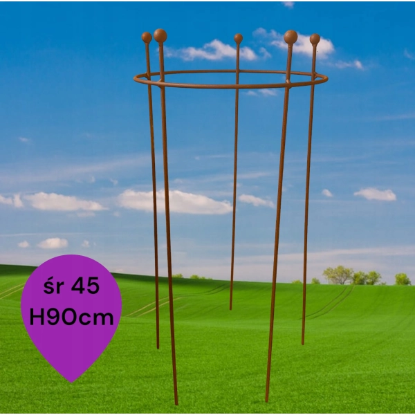 Podpora PREMIUM podpórki do roślin krzewów róż hortensji piwonii średnica 45cm wysokość 90cm