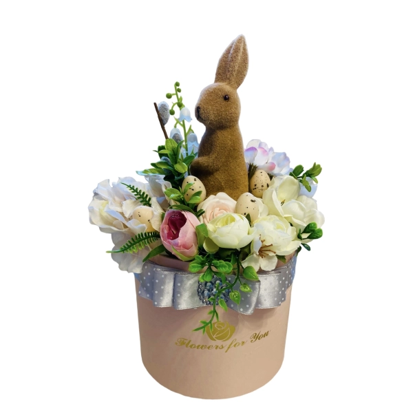 Zając Królik Wielkanoc Flower Box ozdoba na stół prezent