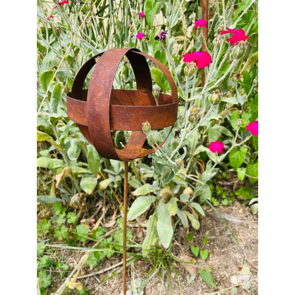 Kula dekoracja ogrodowa rustykalna metalowa 15cm ogród doniczka ozdoba pik