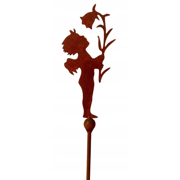 Elf 30cm na piku 110cm dekoracja figurka do ogrodu doniczka ozdoba bluszcz