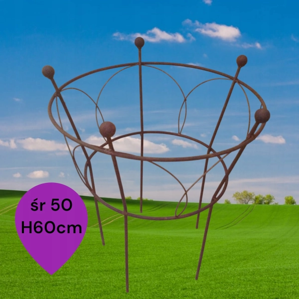 Podpora do roślin krzewów piwonii hortensji podpórki średnica 50cm wysokość 60cm styl 4 SZTUKI