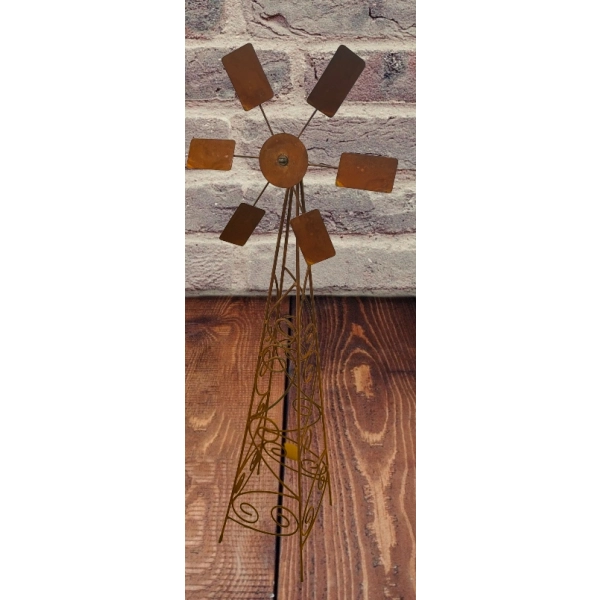PODPORA Wiatrak ogrodowy turbina wiatrowa metalowy solidny rustykalny 2w1
