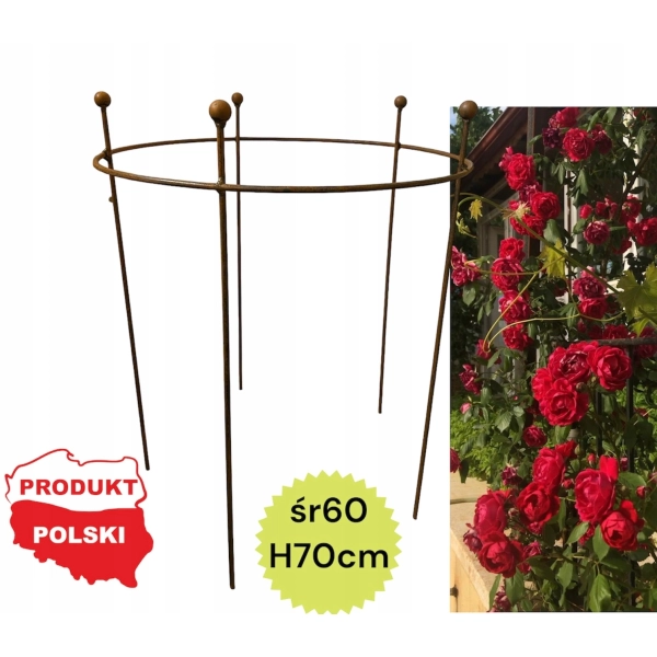 Podpora podpórki do roślin producent róż hortensji PERGOLA śr 60cm H 70cm