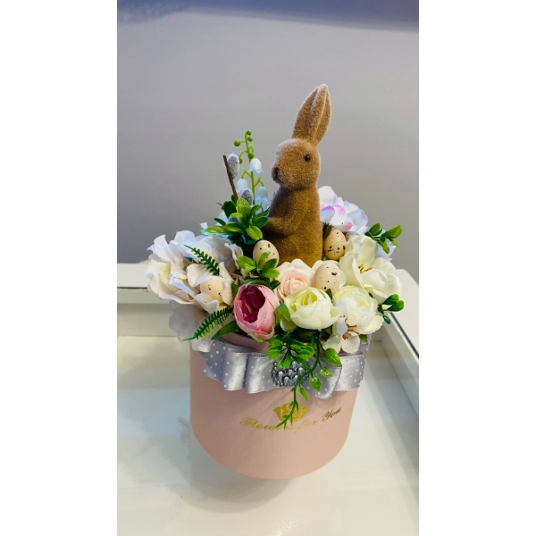 Zając Królik Wielkanoc Flower Box ozdoba na stół prezent