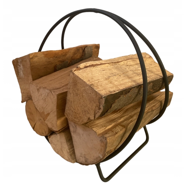 Stojak regał kosz na drewno kominkowe LOFT PL POJEMNY 45cm nowoczesny metal