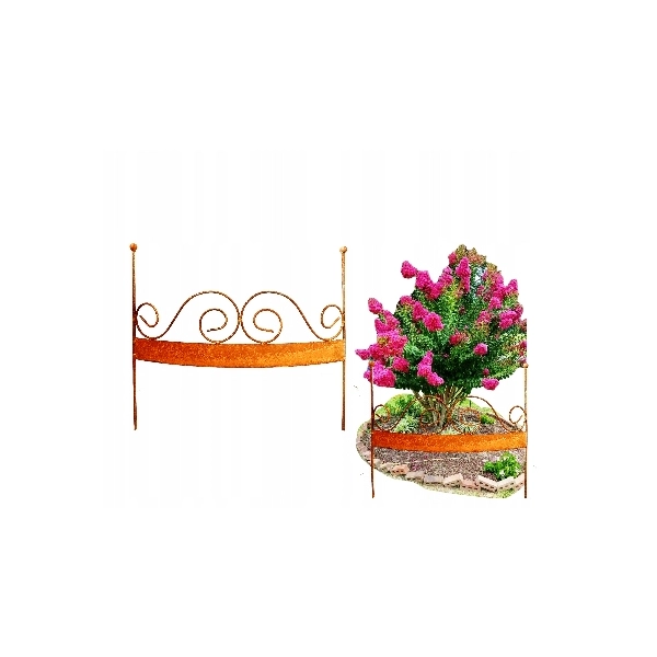 Płot OGRÓD ozdoba do hortensji obrzeże metalowe solidne podpora zaokrąglone 50x60cm