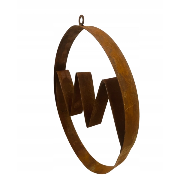 Pisanka Wielkanoc Zajączek loft ozdoba figurka metalowa jajko patyna H28cm