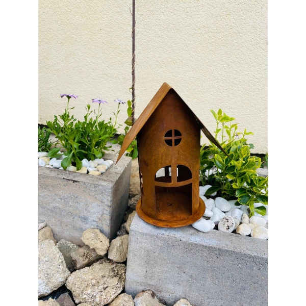 Wyjątkowy Karmnik na piku 120cm domek dla ptaszków rustykalny ogród ozdoba