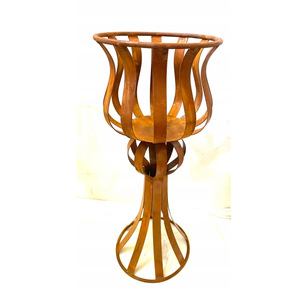 Ozdoba dekoracja ogrodowa świecznik kwietnik metalowy doniczka polski 60cm