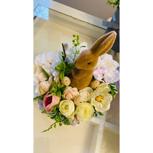 Zając Królik Wielkanoc Flower Box ozdoba na stół prezent