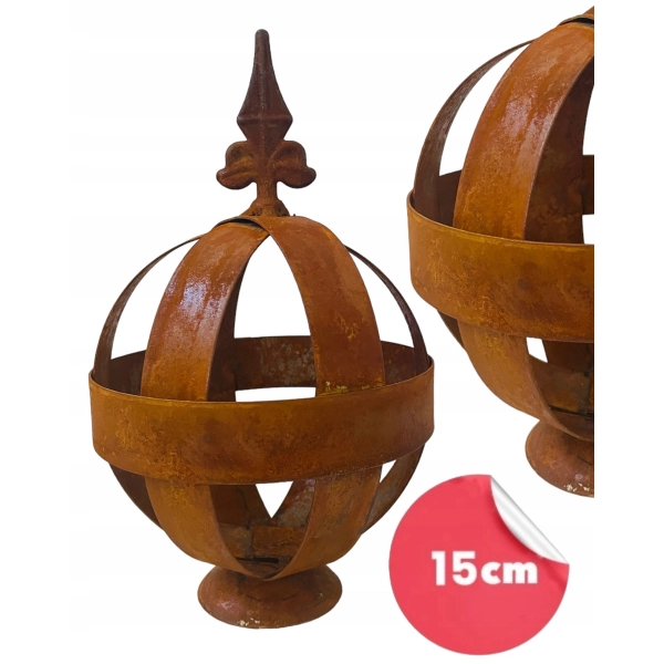 Kula dekoracja ogrodowa rustykalna 15cm na podstawie z Lilią
