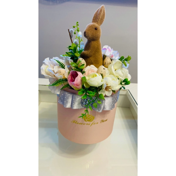 Zając Królik Wielkanoc Flower Box ozdoba na stół prezent