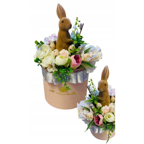 Zając Królik Wielkanoc Flower Box ozdoba na stół prezent