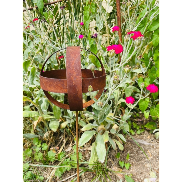 Kula dekoracja ogrodowa rustykalna metalowa 15cm ogród doniczka ozdoba pik