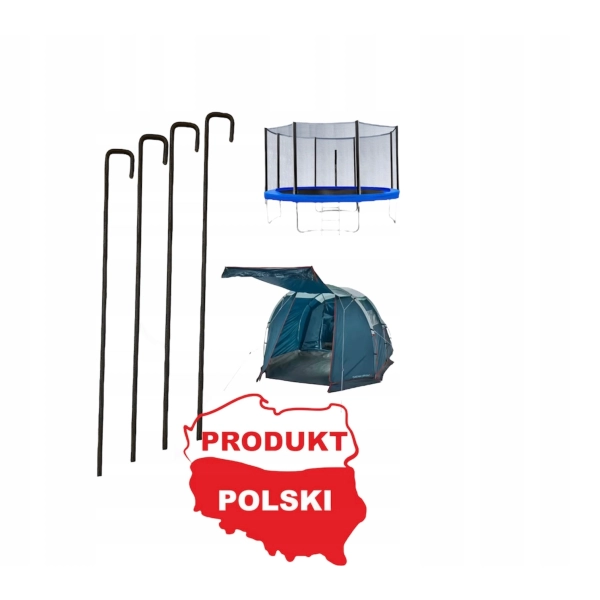 Kotwy haki metalowe DO MOCOWANIA montażu trampoliny namiotu huśtawki 4szt